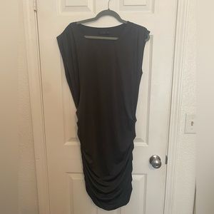 Charcoal ruched body con dress
